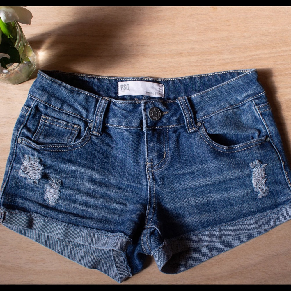 RSQ Jeans Distressed Denim Cuffed Shorts